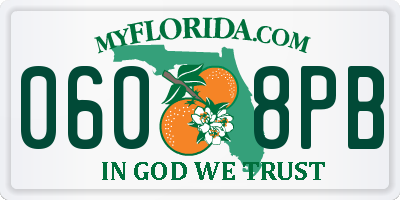 FL license plate 0608PB