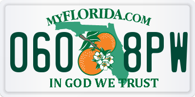 FL license plate 0608PW