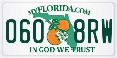 FL license plate 0608RW