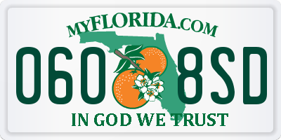 FL license plate 0608SD