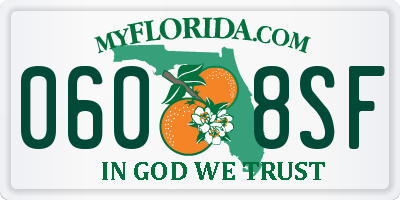 FL license plate 0608SF