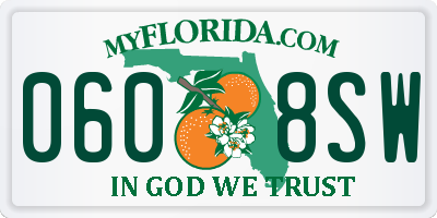 FL license plate 0608SW