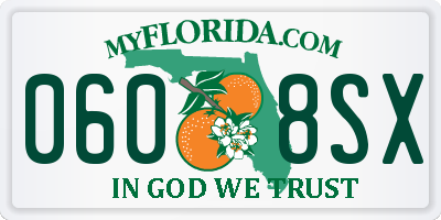 FL license plate 0608SX