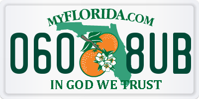 FL license plate 0608UB