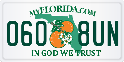 FL license plate 0608UN
