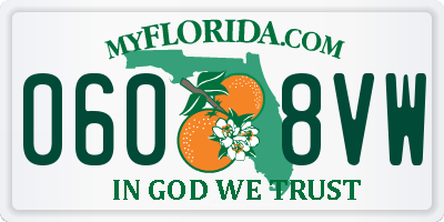 FL license plate 0608VW