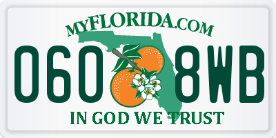FL license plate 0608WB