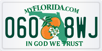 FL license plate 0608WJ