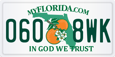 FL license plate 0608WK