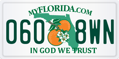FL license plate 0608WN