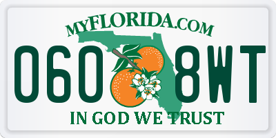 FL license plate 0608WT