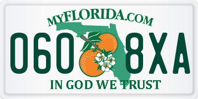 FL license plate 0608XA