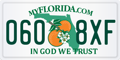 FL license plate 0608XF