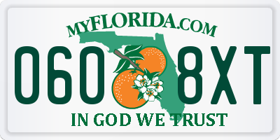 FL license plate 0608XT