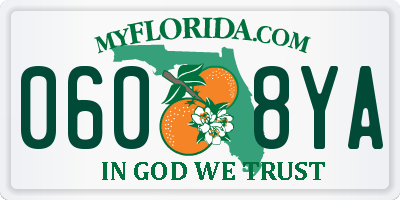 FL license plate 0608YA