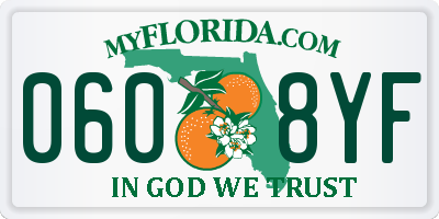 FL license plate 0608YF