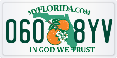 FL license plate 0608YV