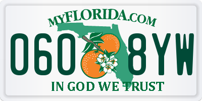 FL license plate 0608YW