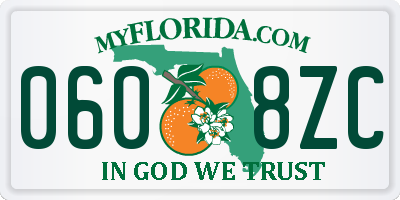 FL license plate 0608ZC