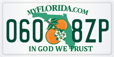 FL license plate 0608ZP