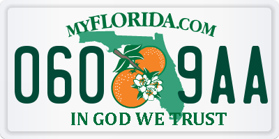 FL license plate 0609AA