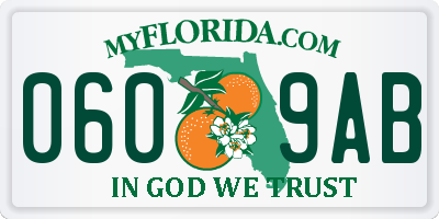 FL license plate 0609AB