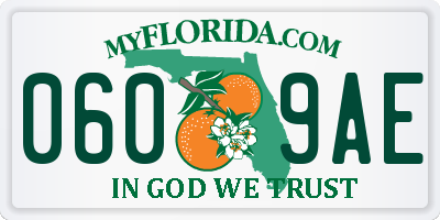 FL license plate 0609AE