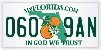 FL license plate 0609AN