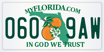 FL license plate 0609AW