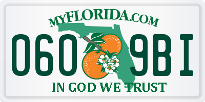 FL license plate 0609BI