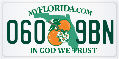 FL license plate 0609BN