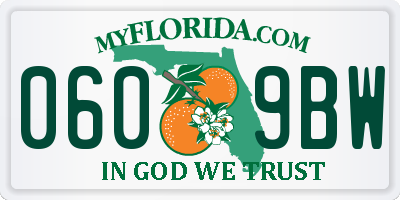 FL license plate 0609BW