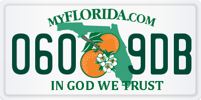FL license plate 0609DB