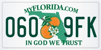 FL license plate 0609FK