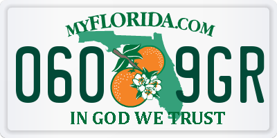 FL license plate 0609GR