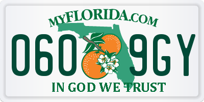 FL license plate 0609GY