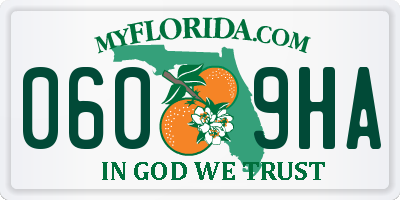 FL license plate 0609HA