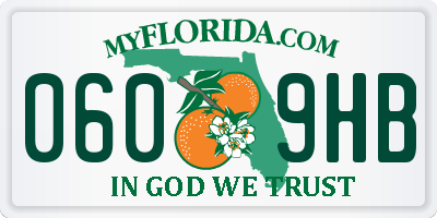 FL license plate 0609HB