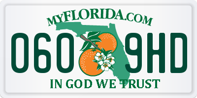 FL license plate 0609HD