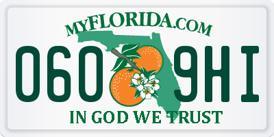 FL license plate 0609HI