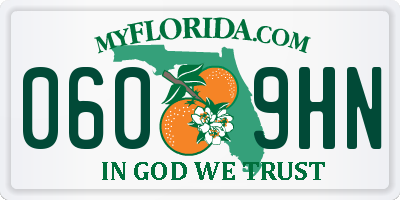 FL license plate 0609HN