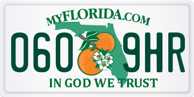 FL license plate 0609HR