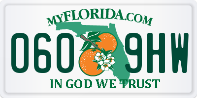 FL license plate 0609HW