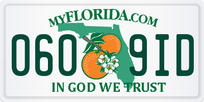 FL license plate 0609ID