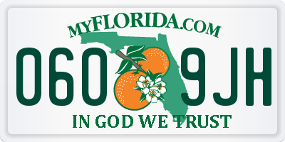 FL license plate 0609JH