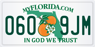 FL license plate 0609JM