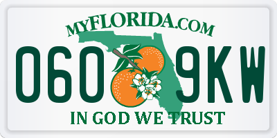 FL license plate 0609KW