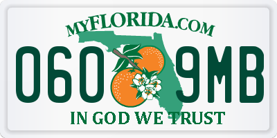 FL license plate 0609MB