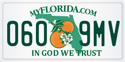 FL license plate 0609MV
