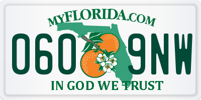 FL license plate 0609NW